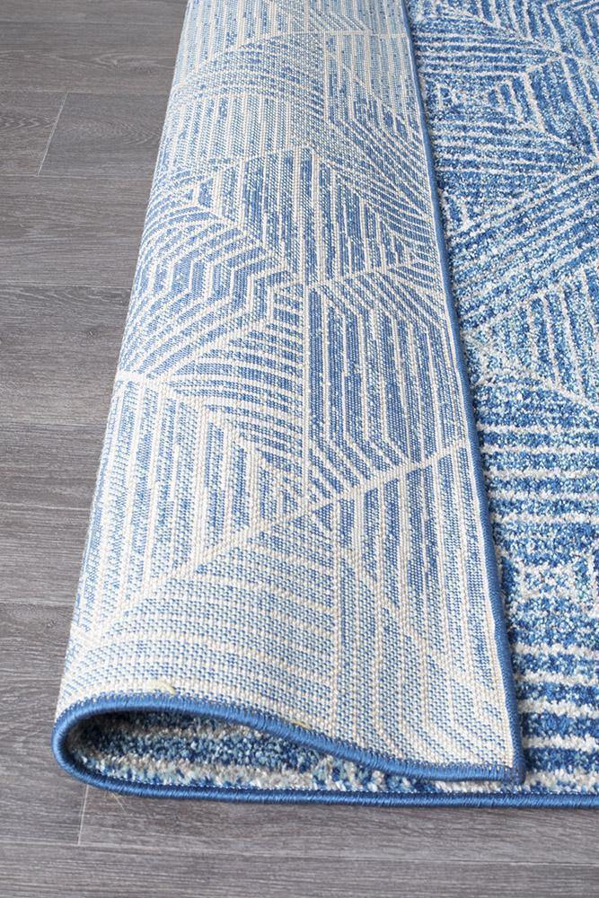 Oasis Kenza Contemporary Navy Runner Rug - Cozy Rugs Australia