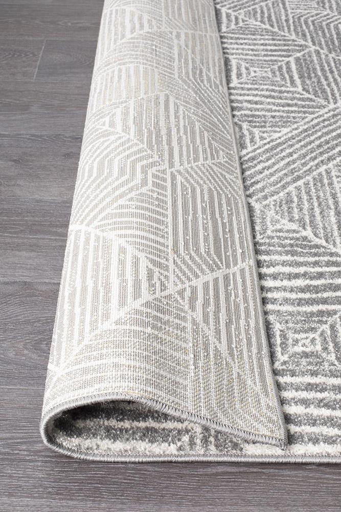 Oasis Kenza Contemporary Silver Runner Rug - Cozy Rugs Australia