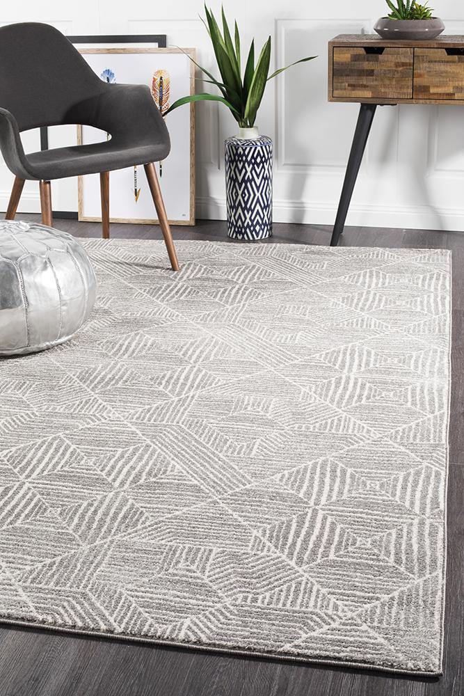 Oasis Kenza Contemporary Silver Rug - Cozy Rugs Australia