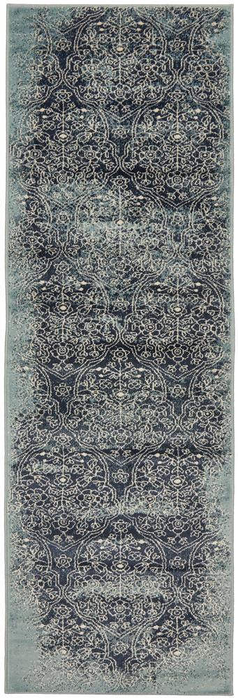 Oxford Mayfair Edge Denim Runner Rug - Cozy Rugs Australia