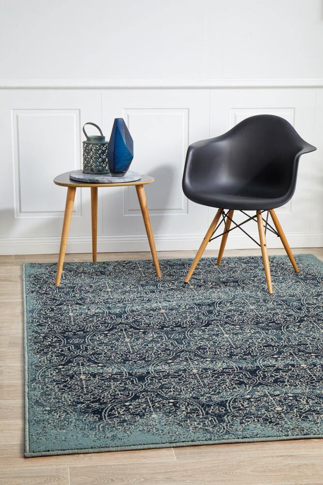 Oxford Mayfair Edge Denim Rug - Cozy Rugs Australia