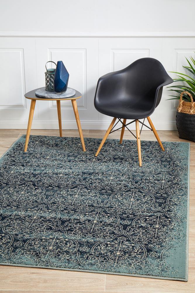 Oxford Mayfair Edge Denim Rug - Cozy Rugs Australia