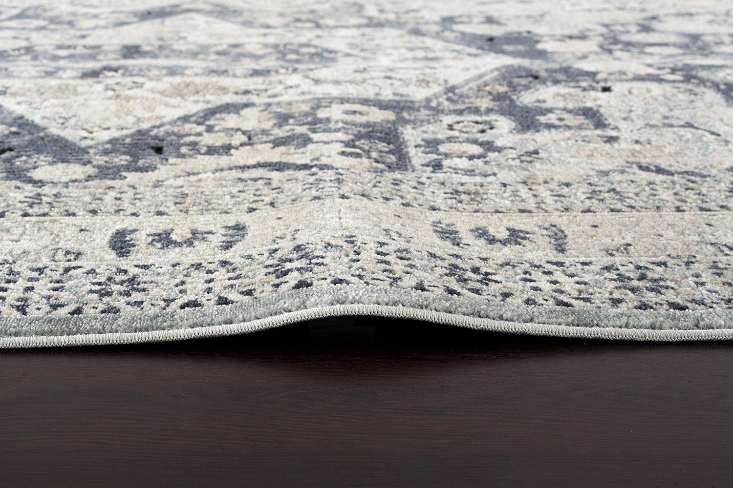 Providence Esquire Brushed Traditional Blue Rug - Cozy Rugs Australia