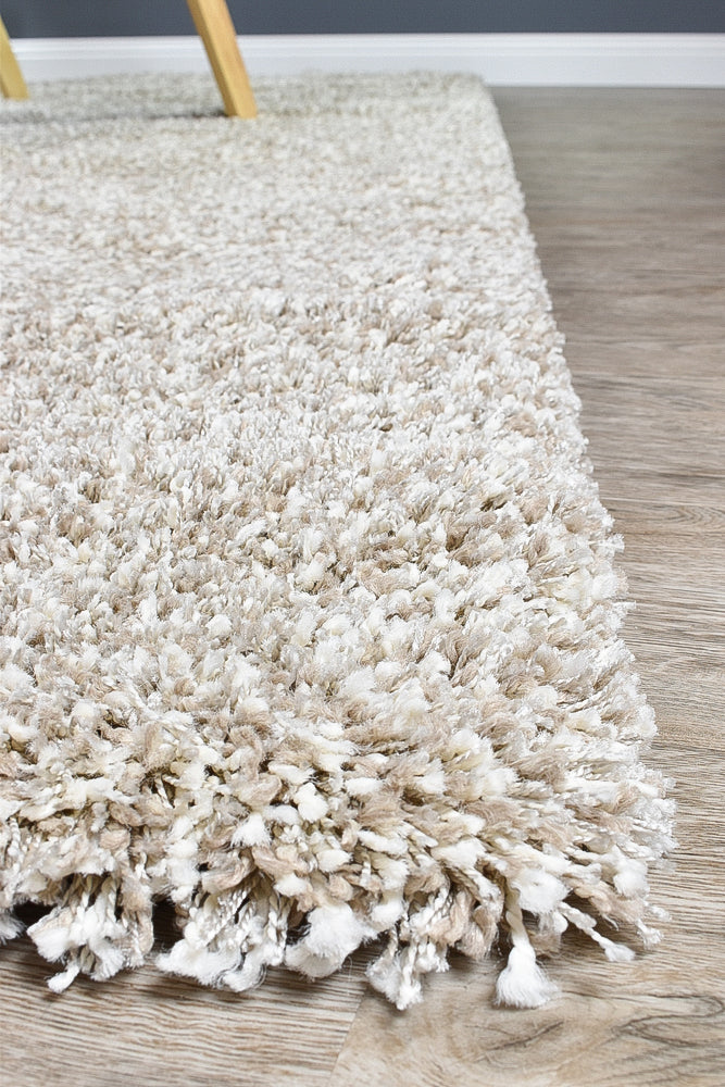 Plain Portland Shaggy Rug Beige