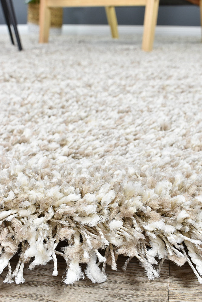 Plain Portland Shaggy Rug Beige