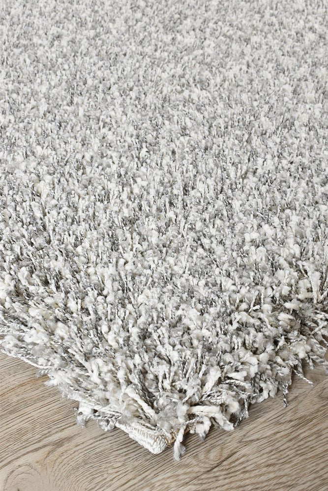 Plain Portland Shaggy Rug Grey