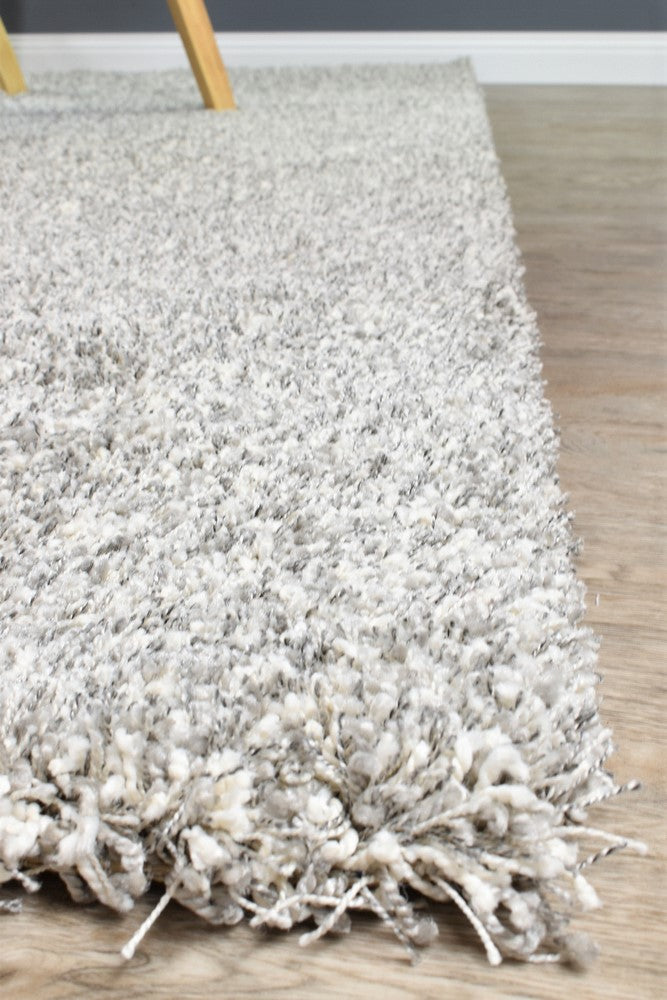 Plain Portland Shaggy Rug Grey