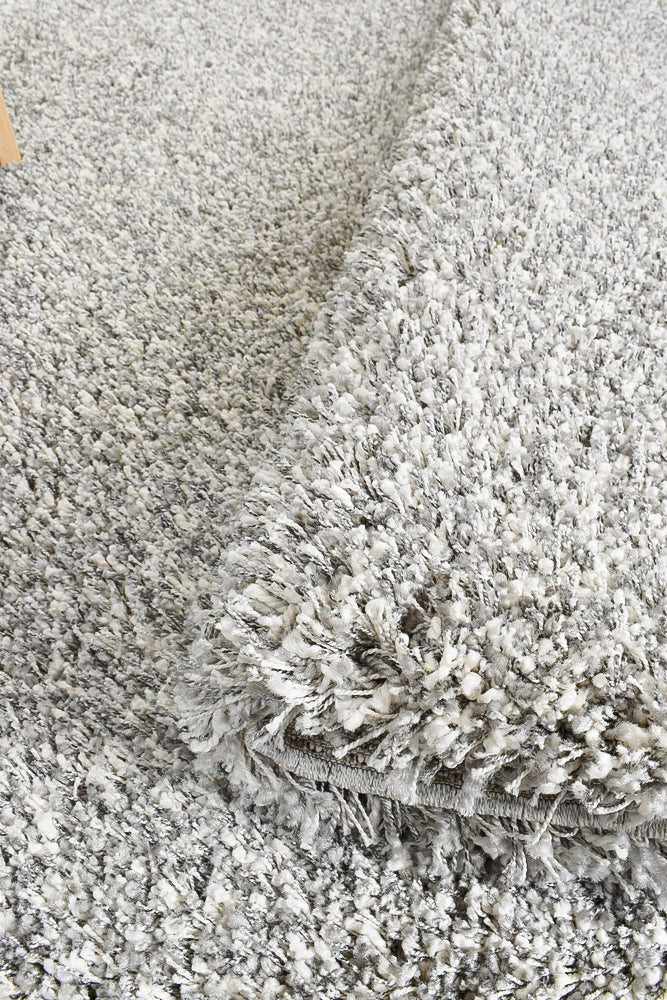 Plain Portland Shaggy Rug Grey