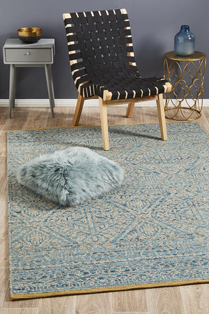 Relic Hunter Blue Grey Rug - Cozy Rugs Australia
