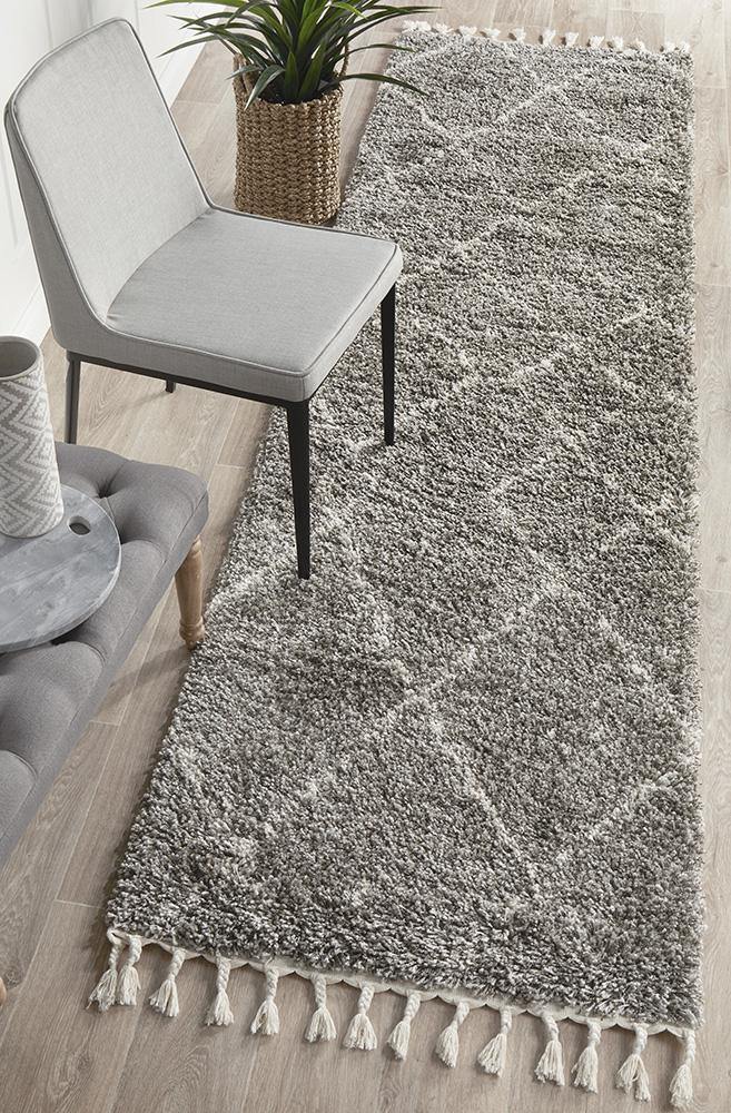 Saffron 44 Grey Runner Rug - Cozy Rugs Australia