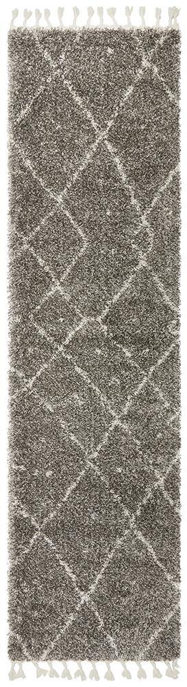 Saffron 44 Grey Runner Rug - Cozy Rugs Australia