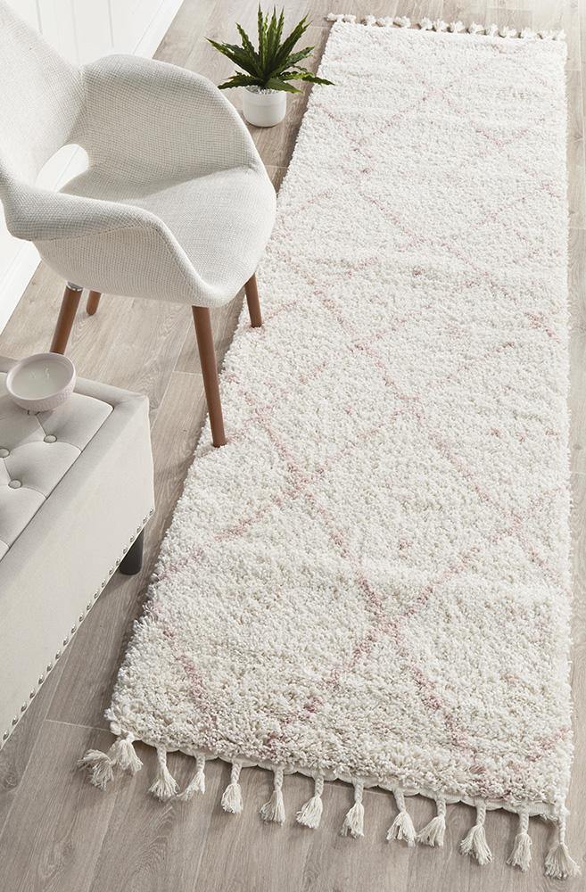 Saffron 44 Pink Runner Rug - Cozy Rugs Australia