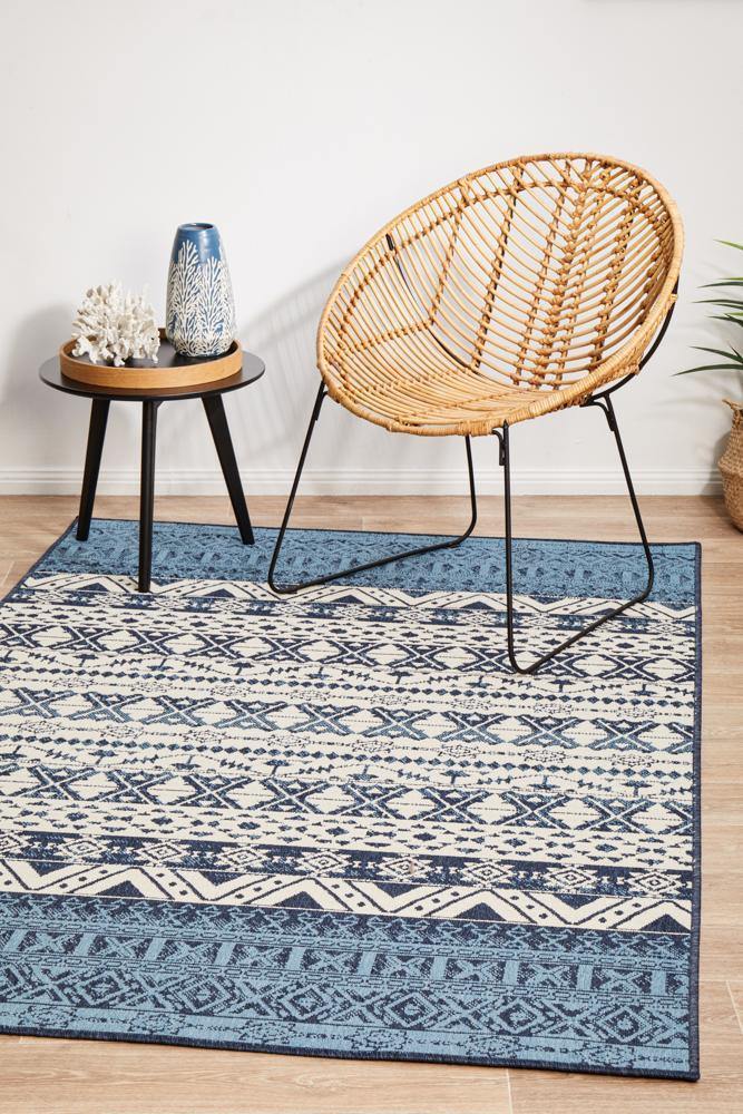 Seaside 3333 White Blue Rug - Cozy Rugs Australia