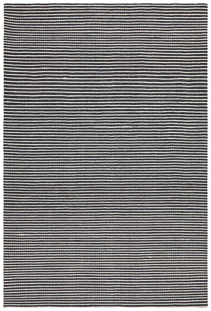 Studio Oskar Felted Wool Striped Rug Black White - Cozy Rugs Australia