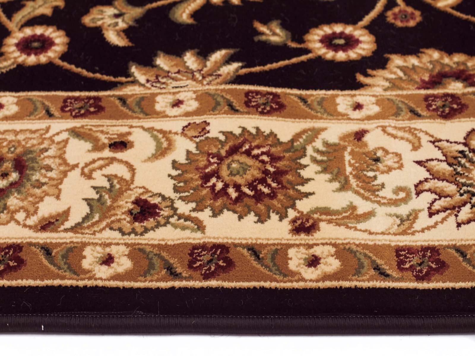 Sydney Classic Runner Black with Ivory Border Runner Rug - Cozy Rugs Australia