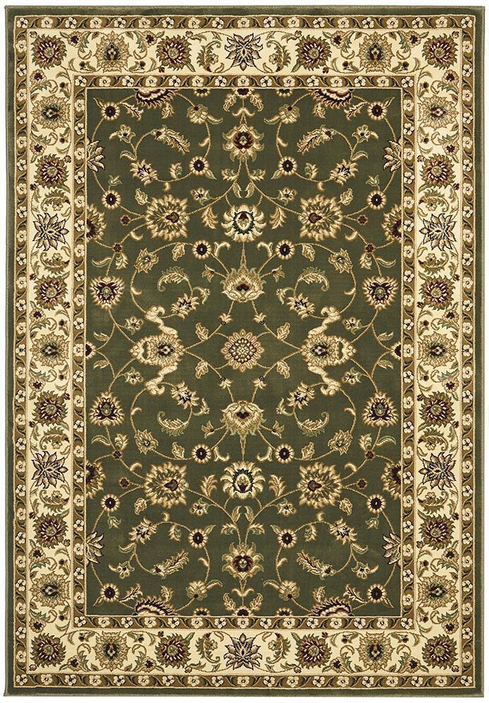Sydney Collection Classic Rug Green with Ivory Border - Cozy Rugs Australia