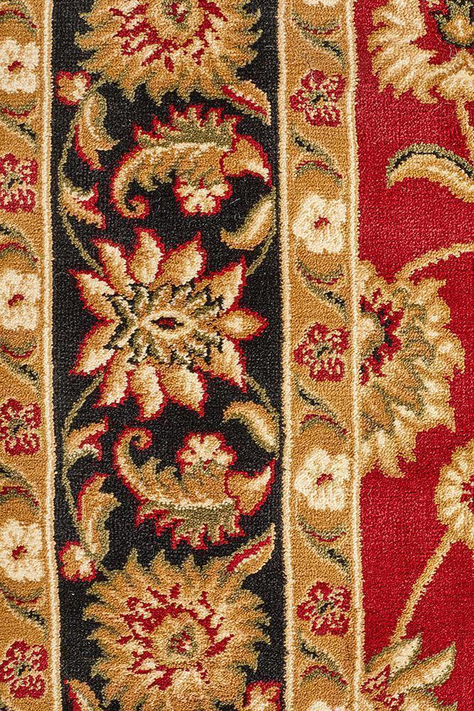 Sydney Collection Classic Rug Red with Black Border - Cozy Rugs Australia
