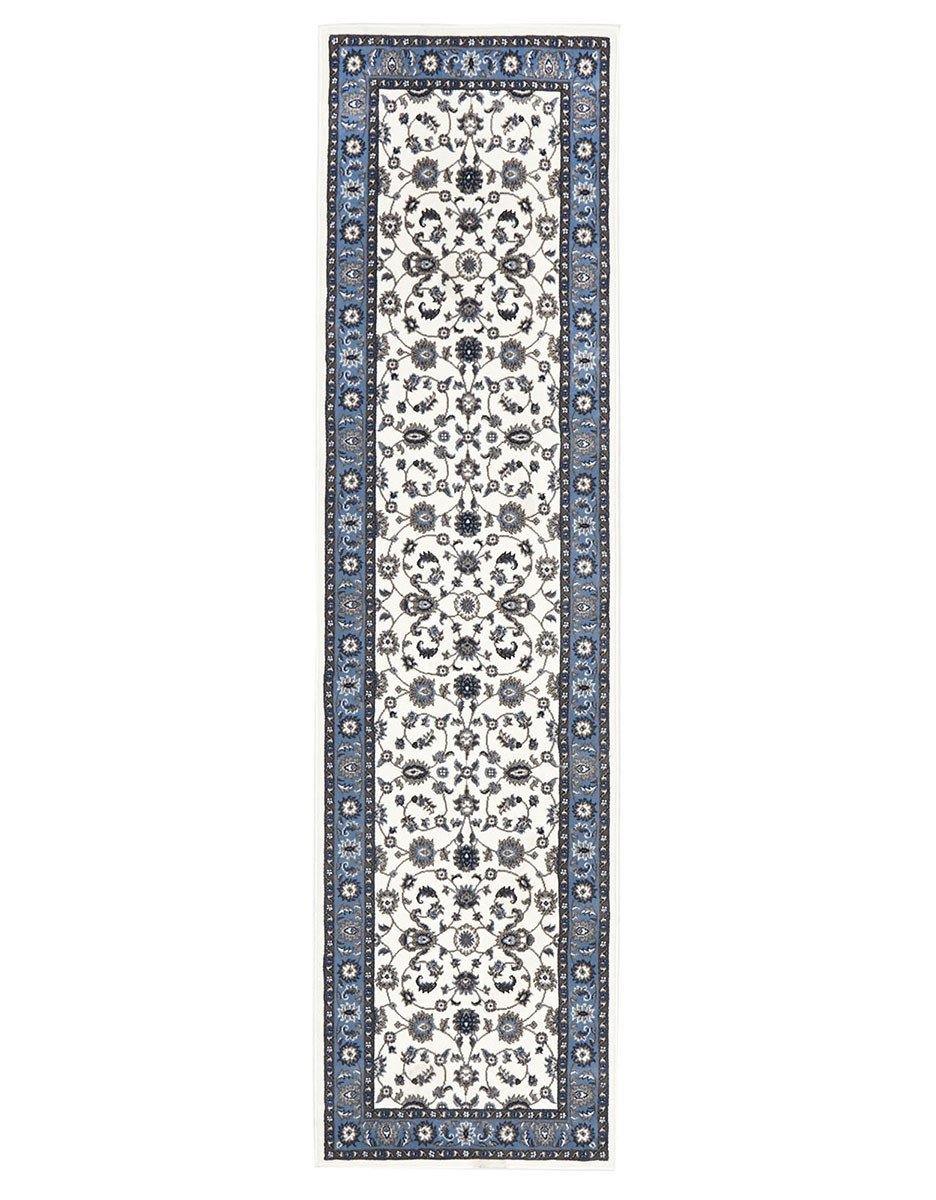 Sydney Collection Classic Rug White with Blue Border - Cozy Rugs Australia