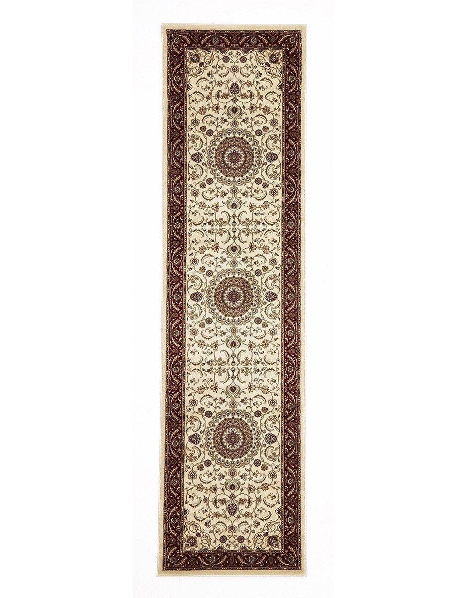 Sydney Collection Medallion Rug Ivory with Red Border - Cozy Rugs Australia