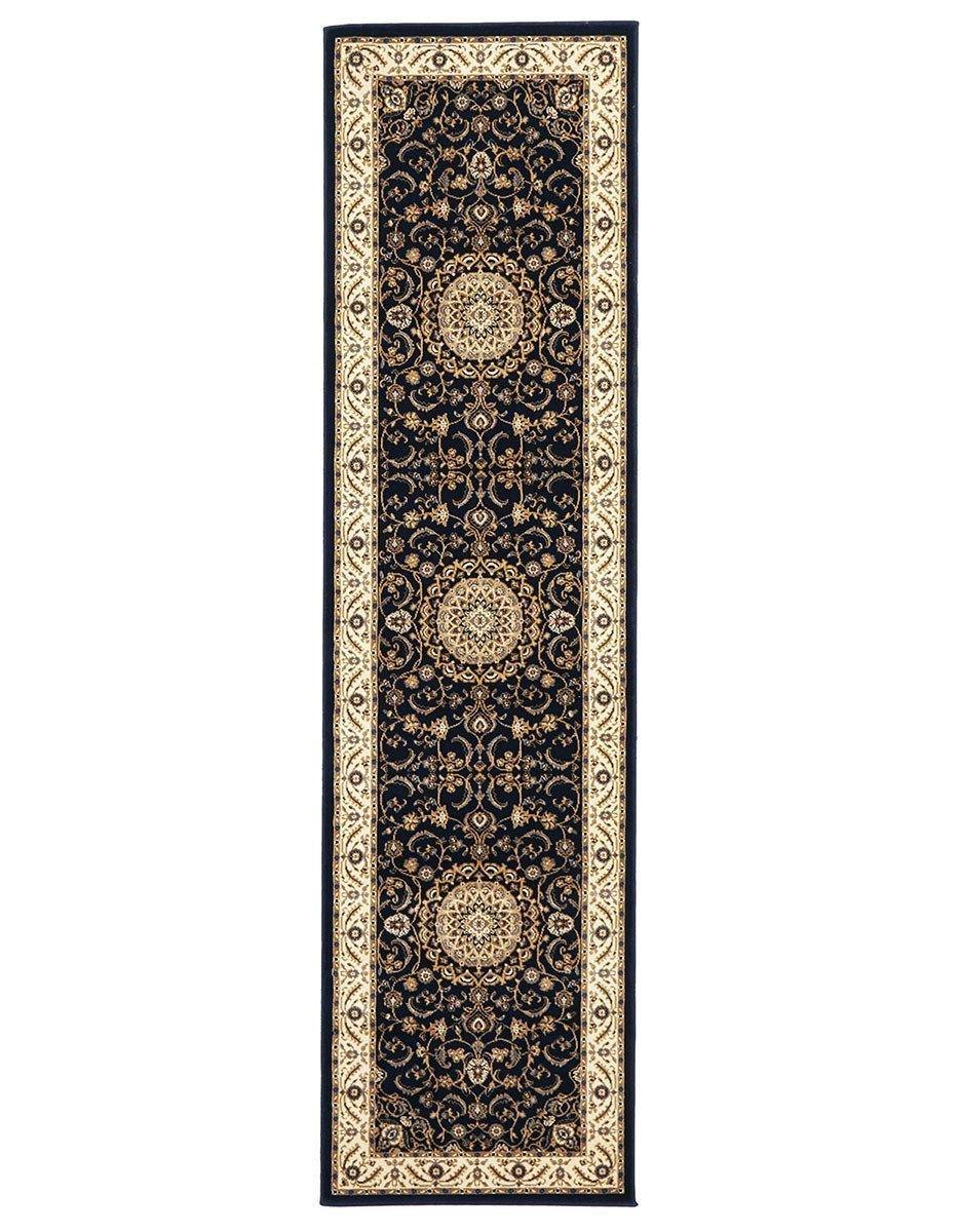 Sydney Collection Medallion Rug Blue with Ivory Border - Cozy Rugs Australia