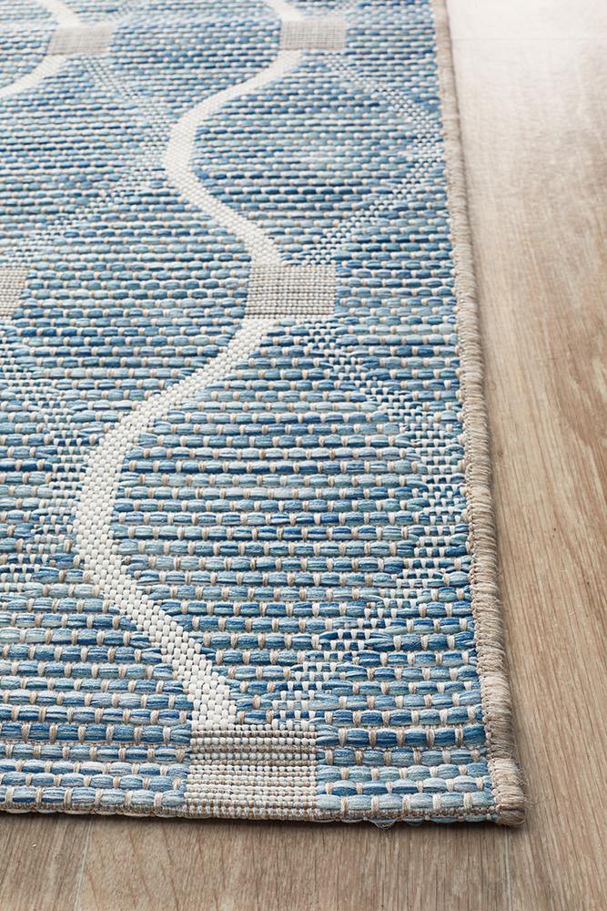 Rug Culture Terrace 5501 Blue Runner Rug - Cozy Rugs Australia