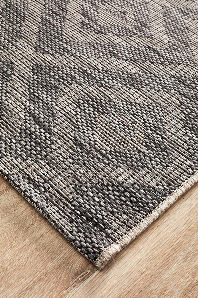 Rug Culture Terrace 5504 Black Runner Rug - Cozy Rugs Australia