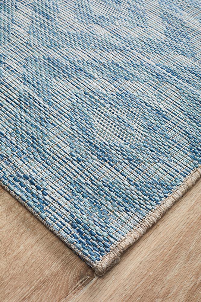 Rug Culture Terrace 5504 Blue Runner Rug - Cozy Rugs Australia