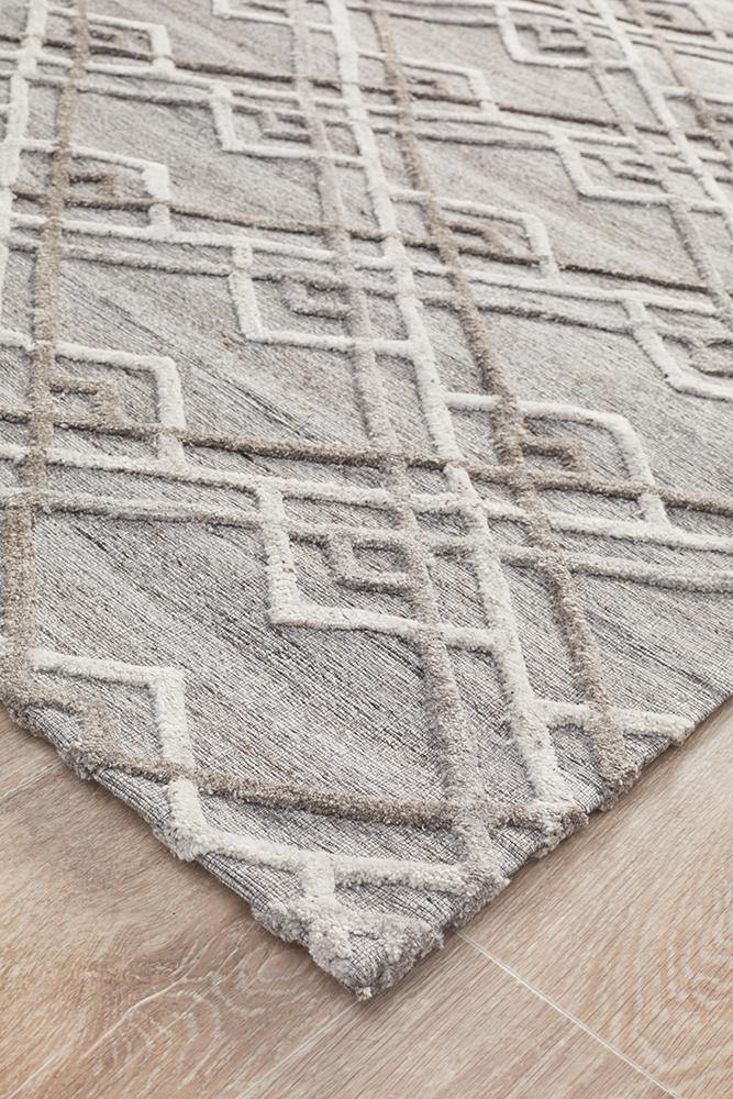 Visions Winter Silver Stream Modern Rug - Cozy Rugs Australia