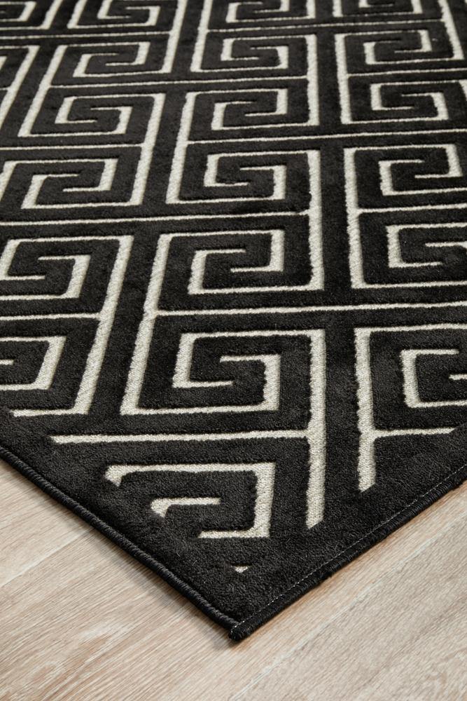 York Alice Black & Gold Rug - Cozy Rugs Australia