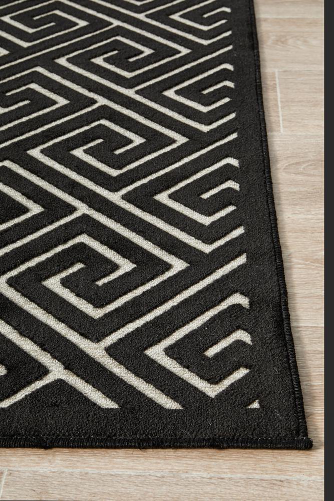 York Alice Black & Gold Rug - Cozy Rugs Australia