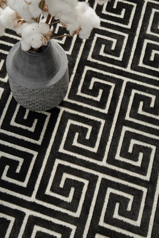 York Alice Black & Gold Rug - Cozy Rugs Australia