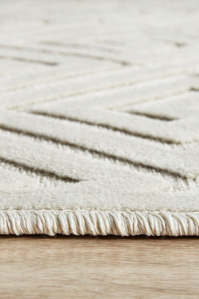 York Alice Natural White Runner Rug - Cozy Rugs Australia