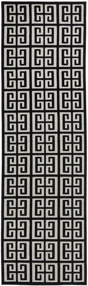 York Brenda Black & Gold Runner Rug - Cozy Rugs Australia