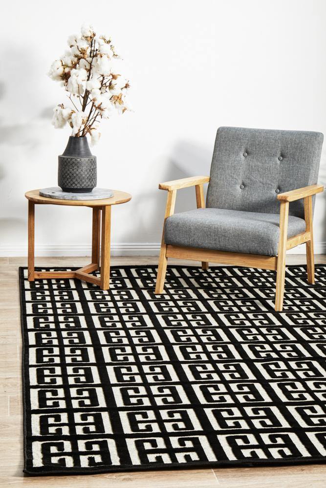 York Brenda Black & Gold Rug - Cozy Rugs Australia