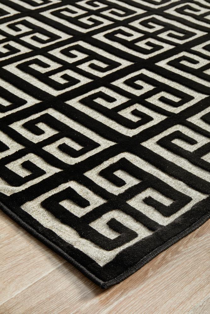 York Brenda Black & Gold Rug - Cozy Rugs Australia