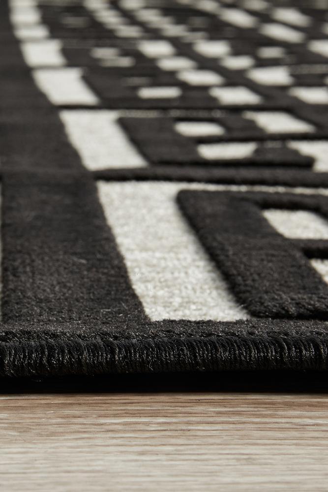 York Brenda Black & Gold Rug - Cozy Rugs Australia