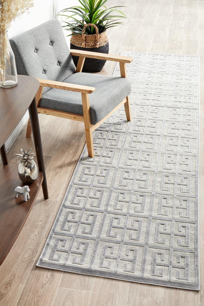 York Brenda Silver Runner Rug - Cozy Rugs Australia