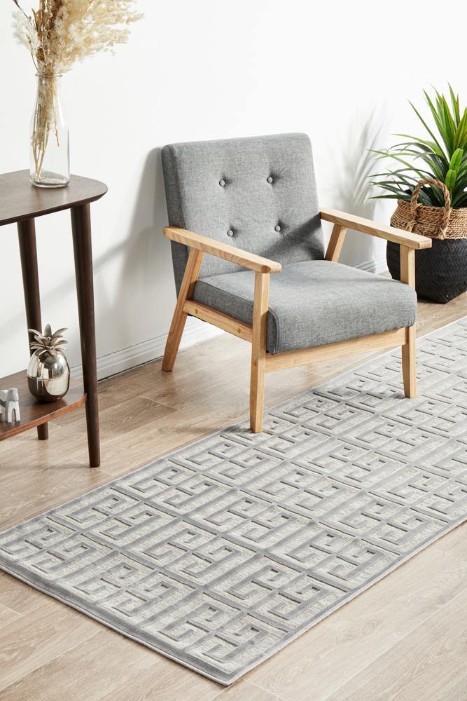 York Brenda Silver Runner Rug - Cozy Rugs Australia