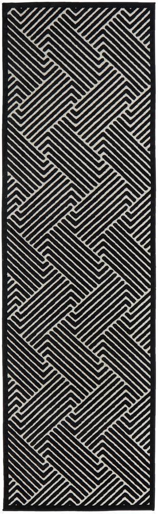 York Cindy Black & Gold Runner Rug - Cozy Rugs Australia