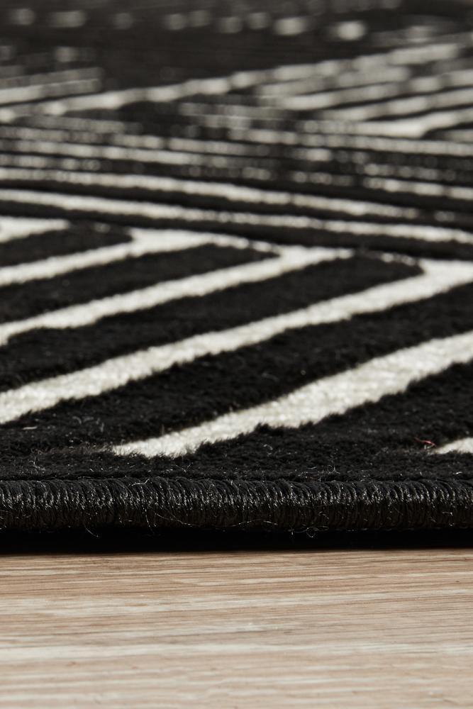 York Cindy Black & Gold Rug - Cozy Rugs Australia