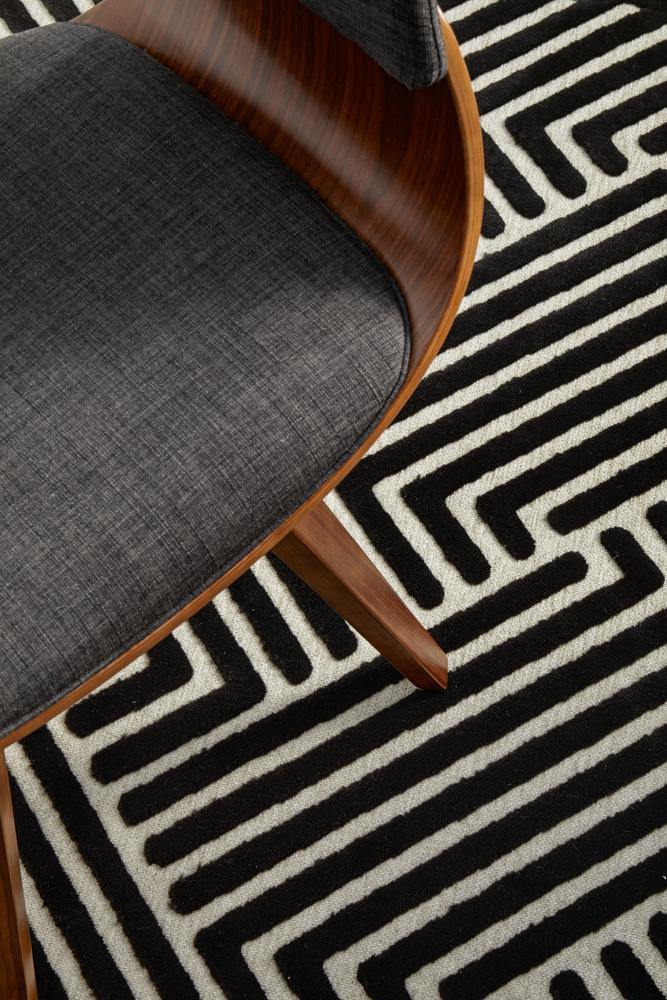 York Cindy Black & Gold Rug - Cozy Rugs Australia