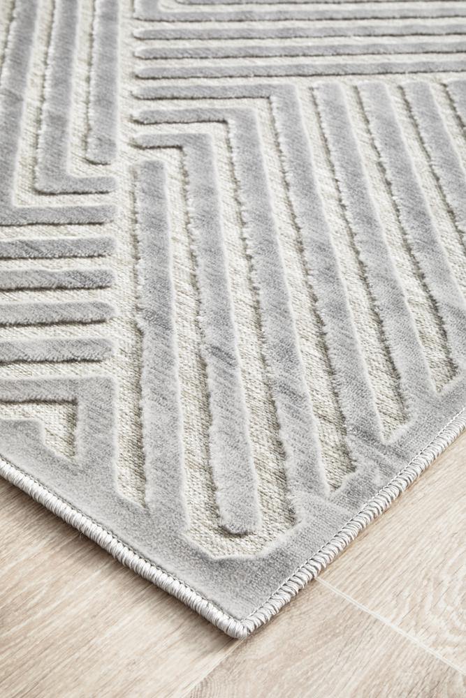 York Cindy Silver Runner Rug - Cozy Rugs Australia