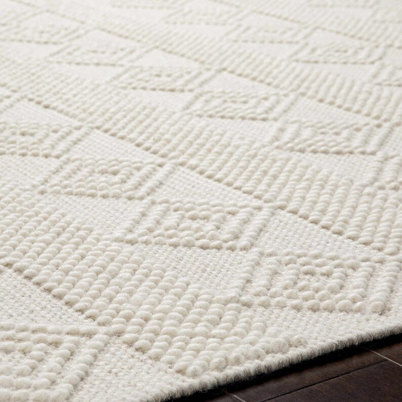 Atlanta Ivory Pure wool Floor rug